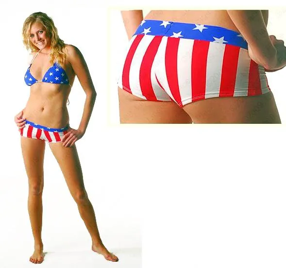 American Flag Hip Hugger Shorts P-HHP-USA