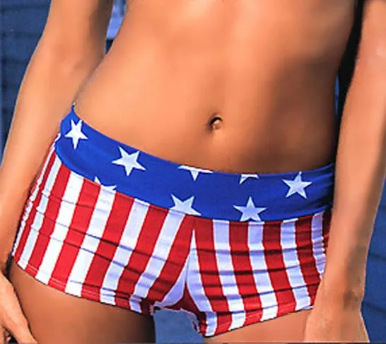American Flag Hip Hugger Shorts P-HHP-USA