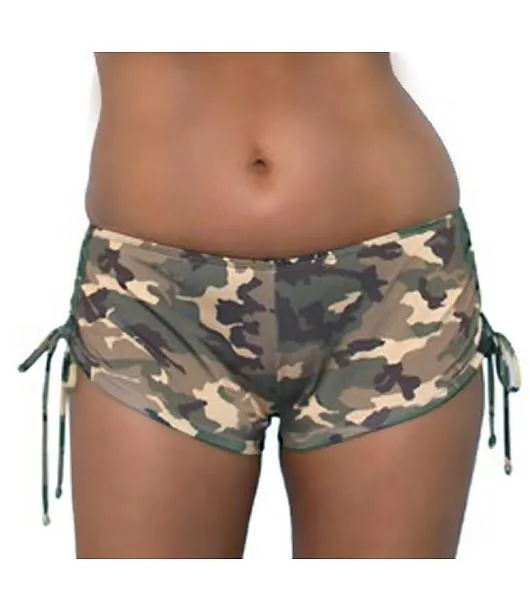 Camouflage Side Tie Booty Shorts