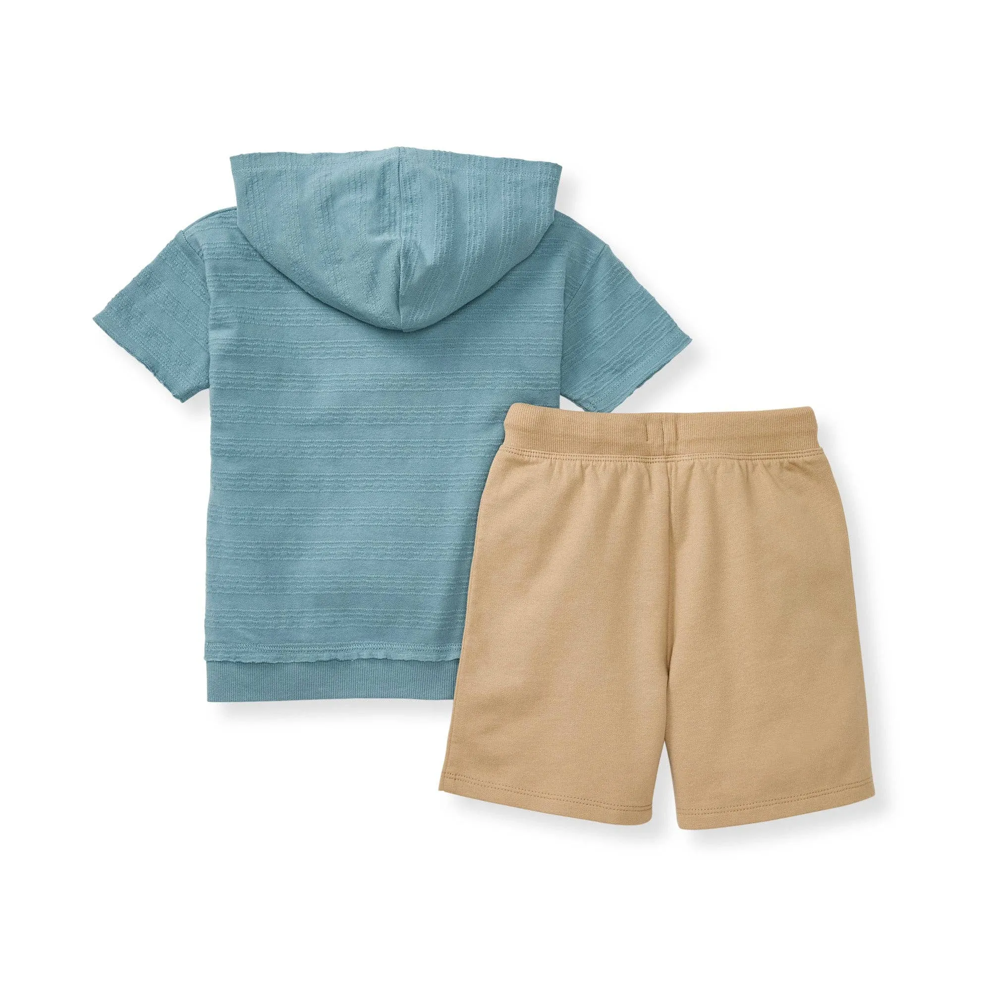 Dotted Jacquard Set: Smoke Blue / 12 Months