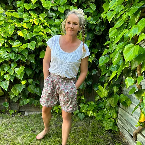 Maharaja Block Print Grey Shorts