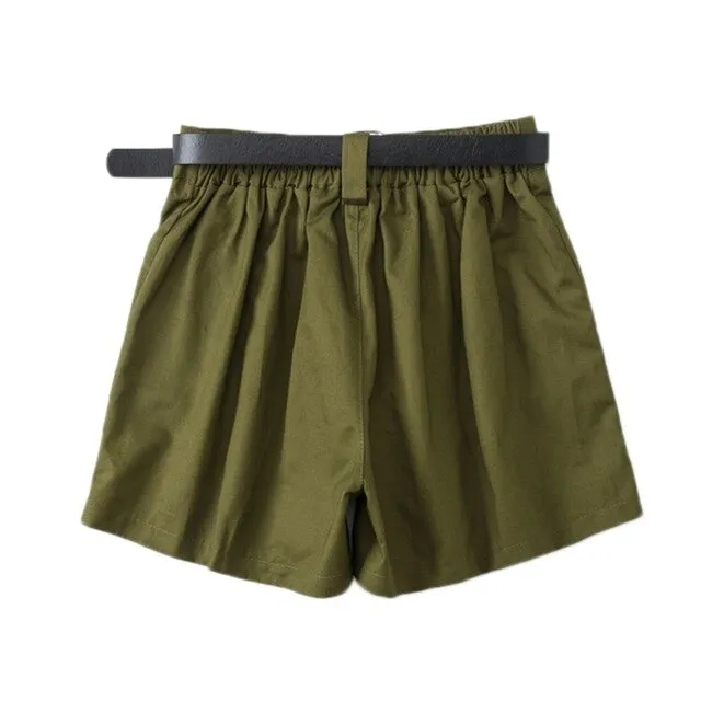 Solid Color Sashes Casual Shorts