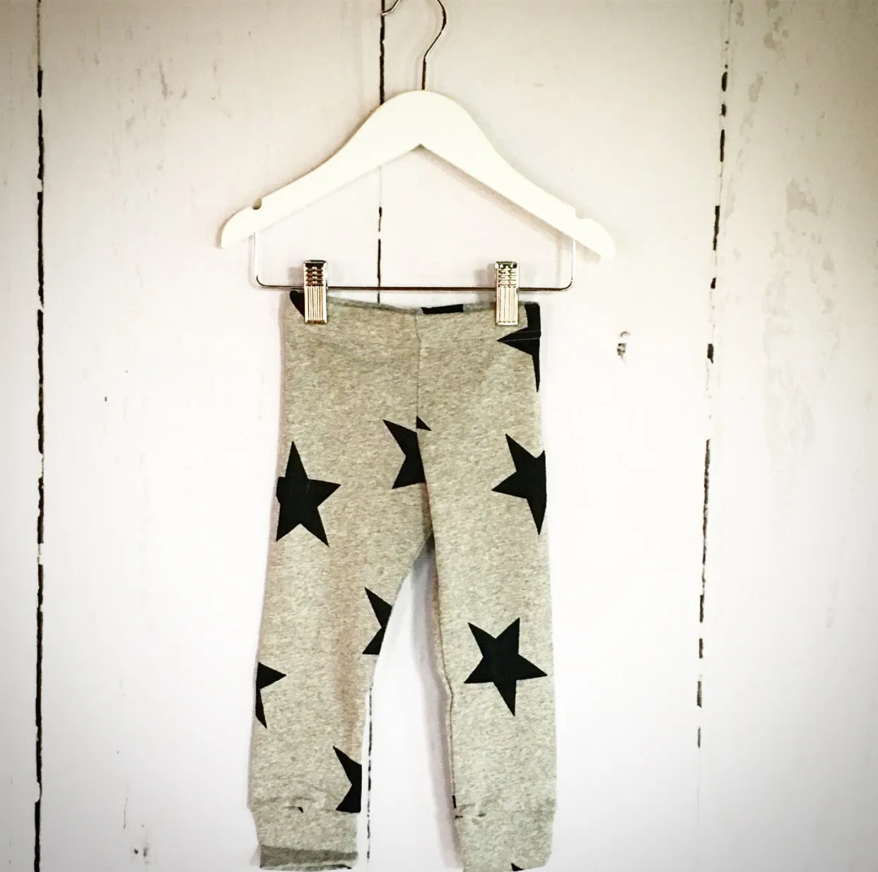 Star Leggings - Grey - One Size Left (4-5y)