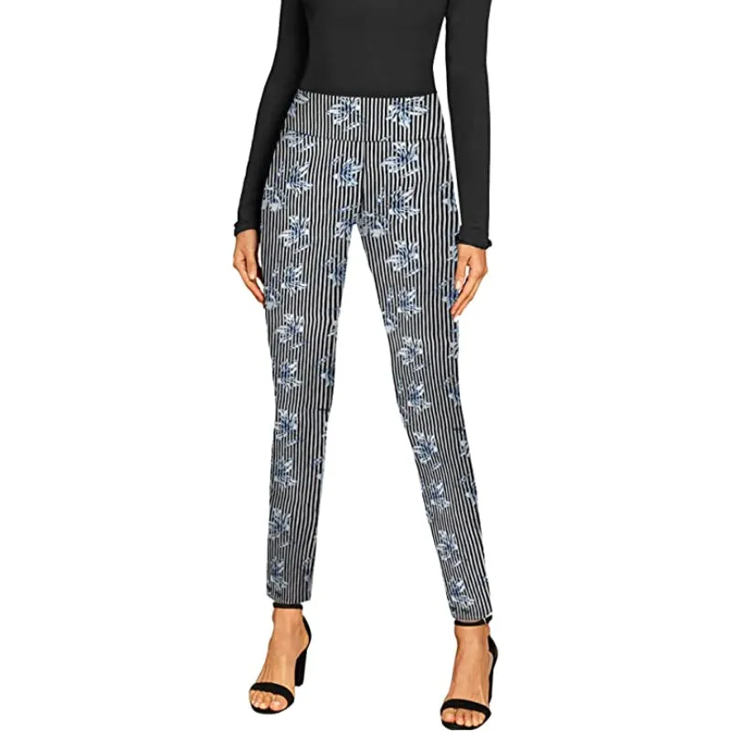 Women's Office Leggings Skinny Trousers With Print
